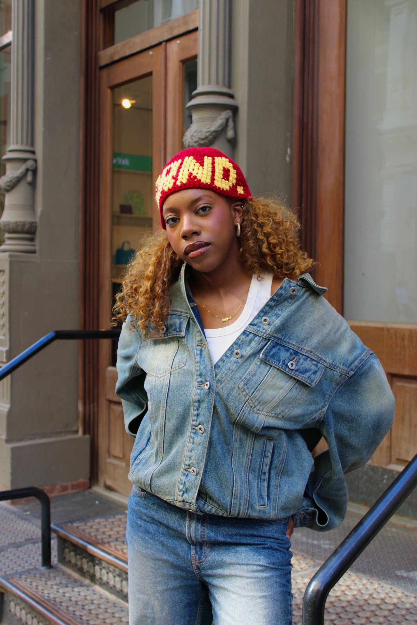 YARND Burgundy x Yellow Beanie